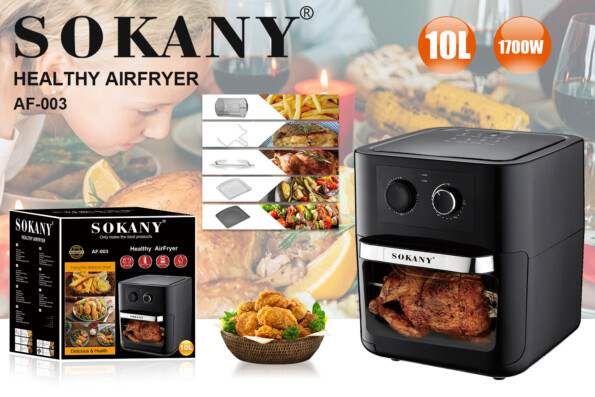 Sokany Air Fryer 10L Black, SK-003A