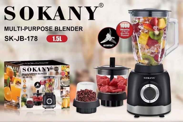 Sokany Blender 2In1 1000W 1.5L, SK-178