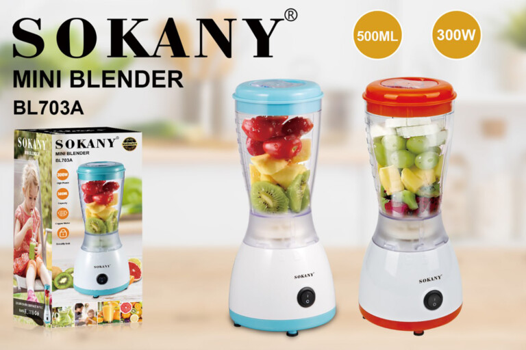 Sokany Mini Blender 0.5L 300Watts Red, SK-703A