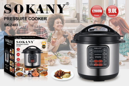 Sokany Multi Function Stainless Pressure Cooker 9L 1200w, Sk-2403