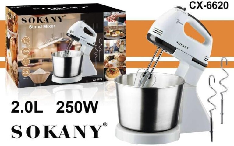 Sokany Stand Mixer 2L 250 Watt 7 Speeds, CX-6620