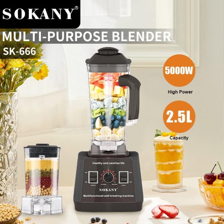 Sokany multi purpose blender 5000w high power 2in1 cup food processor, SK-666