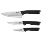 Tefal Comfort Paring Knife Set ,3 Pieces ( Paring 9 cm + Utility 12 cm + Chef 15 cm ) ,Black ,K221S375