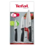 Tefal Comfort Paring Knife Set ,3 Pieces ( Paring 9 cm + Utility 12 cm + Chef 15 cm ) ,Black ,K221S375