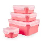 Tefal Masterseal Color Fresh Box, 4 Pieces, Size ( 0.20 – 0.55 – 0.80 – 2.20 ) L, Pink – N1012610-4