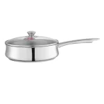 Zahran Stainless Steel Classic Saute Pan With Glass Lid 22cm – 330031222