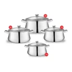 Zahran Stainless Steel Stewpot Set With Glass Lid ,4300006808