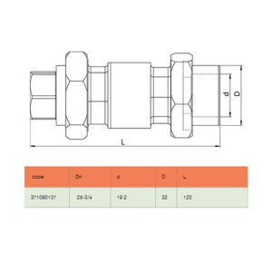 BR Check Valve With Female Union, 25 Mm - ( ¾” ) X ( ¾” ), PP-R, Black