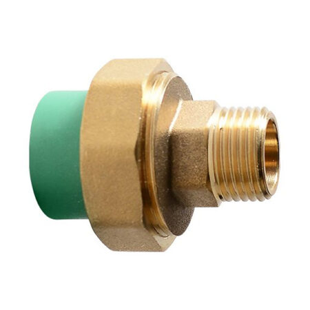 BR Union With Long Male Thread, PP-R, Green
