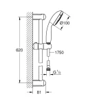 Grohe Tempesta 100 Shower Rail Set 3 Sprays ,27644001