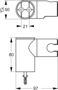 Ideal Standard Idealrain Shower Holder Swivelling Chrome ,B9468AA 