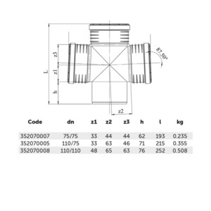 Kessel Double Branch 87.5°, PP, Grey