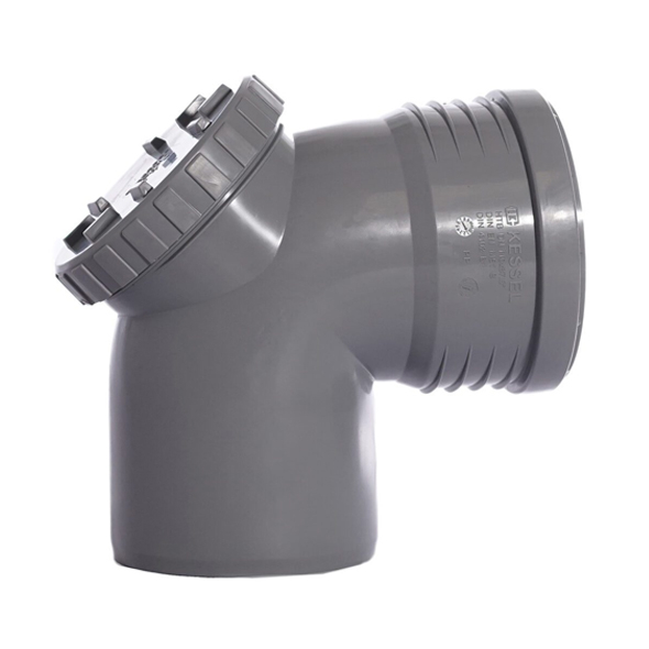 Kessel Elbow With Inspection Access 87.5°, PP, Grey