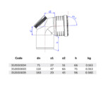 Kessel Elbow With Inspection Access 87.5°, PP, Grey