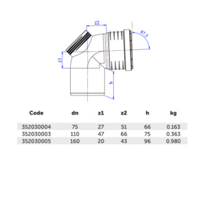 Kessel Elbow With Inspection Access 87.5°, PP, Grey