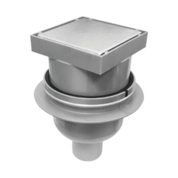 Kessel Tilable Drain With Vertical Outlet, PP, Grey