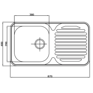 Korina Kitchen Sink With Drain 87x48cm ISS870 1