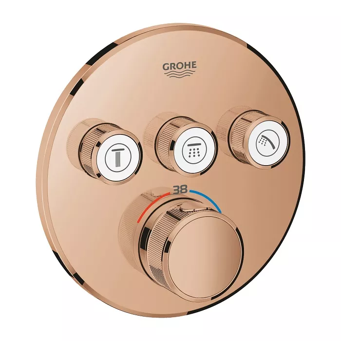 Grohe Grohtherm Smartcontrol Concealed Mixer With 3 Valves Rose Gold ,29121DA0