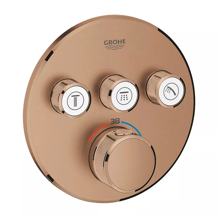Grohe Grohtherm Smartcontrol Concealed Mixer With 3 Valves Rose Gold Matt ,29121DL0