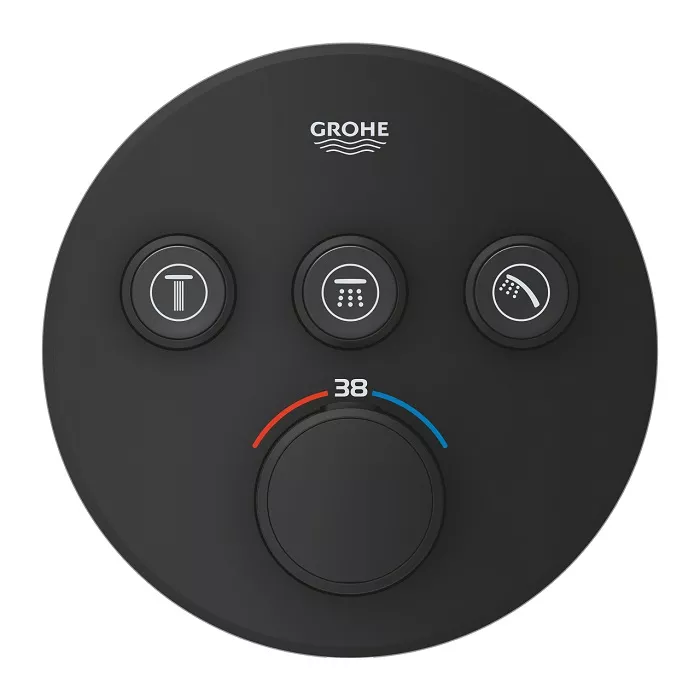 Grohe Grohtherm Smartcontrol Concealed Mixer With 3 Valves Phantom Black ,29508KF0