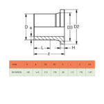 BR Welding PP-RCT محول شفة حنفية مخددة طويلة لكن، 160 مم – (6)، PP-R، أخضر