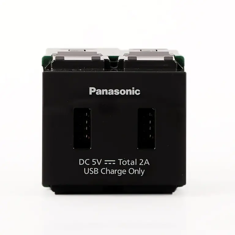 Panasonic USB socket 2 port 2A, 5V Gray Wide