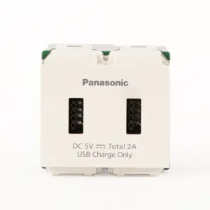 Panasonic USB socket 2 port 2A, 5V White Wide