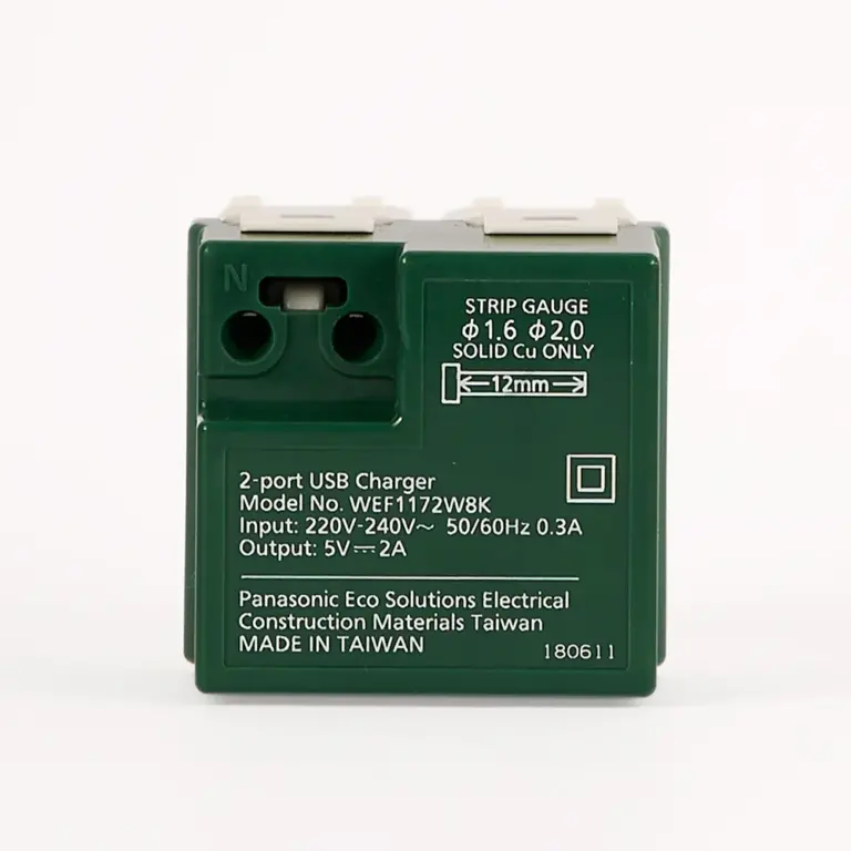 Panasonic USB socket 2 port 2A, 5V White Wide