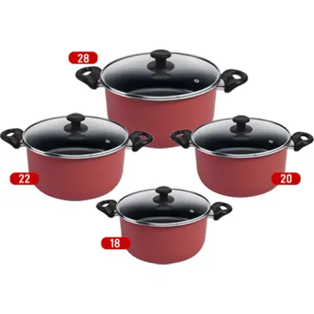 Tefal Minute Stewpot Set With Glass Lid ,Size 18,20,22,28