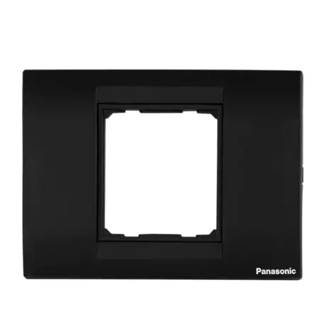 Panasonic 2M plate with mounting frame Black Roma