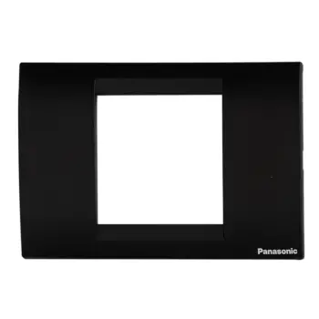 Panasonic 2M plate with mounting frame Black Roma