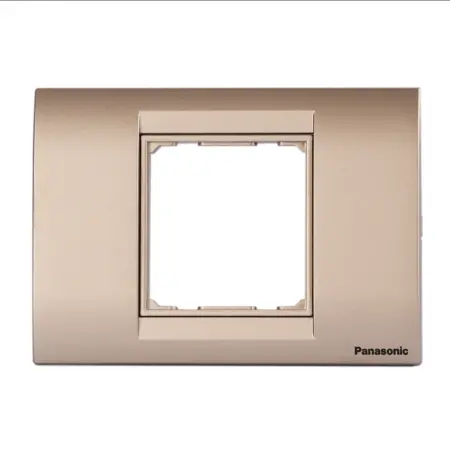 Panasonic 2M plate with mounting frame Champagne