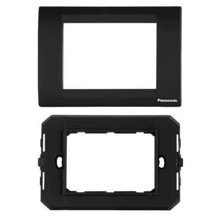 Panasonic 3M plate with mounting frame Black Roma