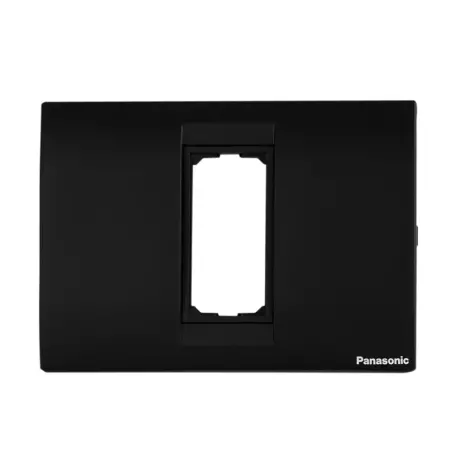 Panasonic 1M plate with mounting frame Black Roma