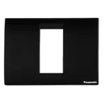 Panasonic 1M plate with mounting frame Black Roma