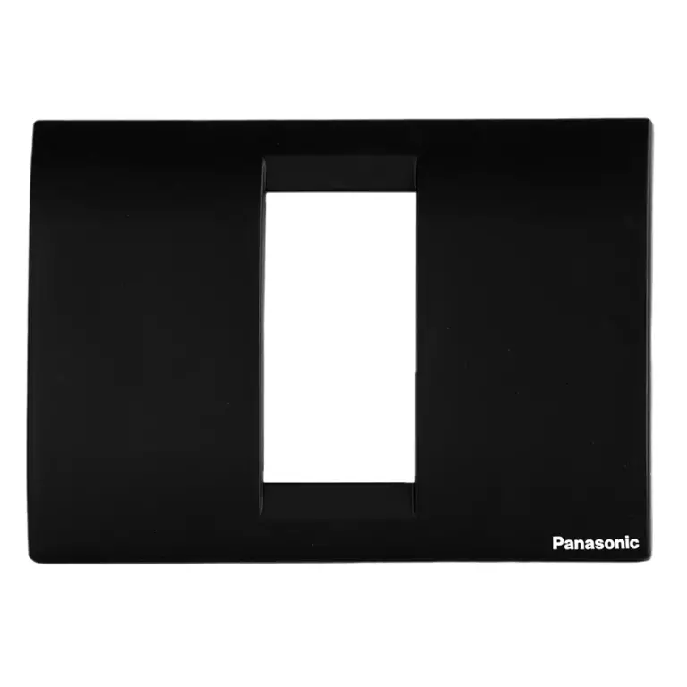 Panasonic 1M plate with mounting frame Black Roma