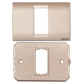 Panasonic 1M plate with mounting frame Champagne Roma