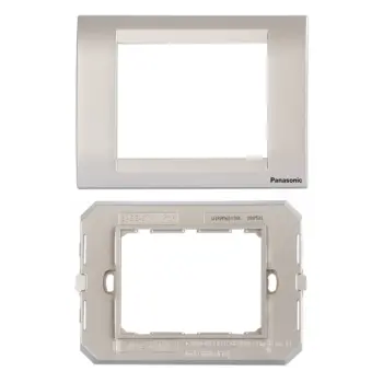 Panasonic 3M plate with mounting frame Silver Roma