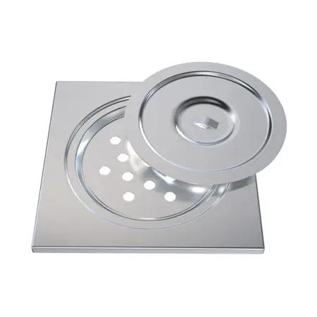 Plaza stainless steel pop up floor drain 15*15 card 60204004