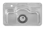 Hans Kitchen Sink 75 Cm With Movable Strainer, Soap Dispenser ,CDIC750 EXTRA