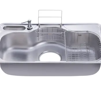 Hans Kitchen Sink With Wire Basket And Soap Dispenser 85 Cm ,DJIS850P