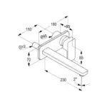 Kludi Rak Profile 2-Hole Basin Mixer Gold ,RAK14124.GD1