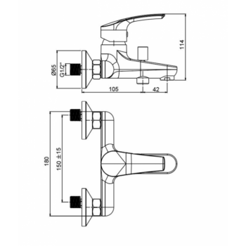 Duravit Single lever bath mixer Lago chrome