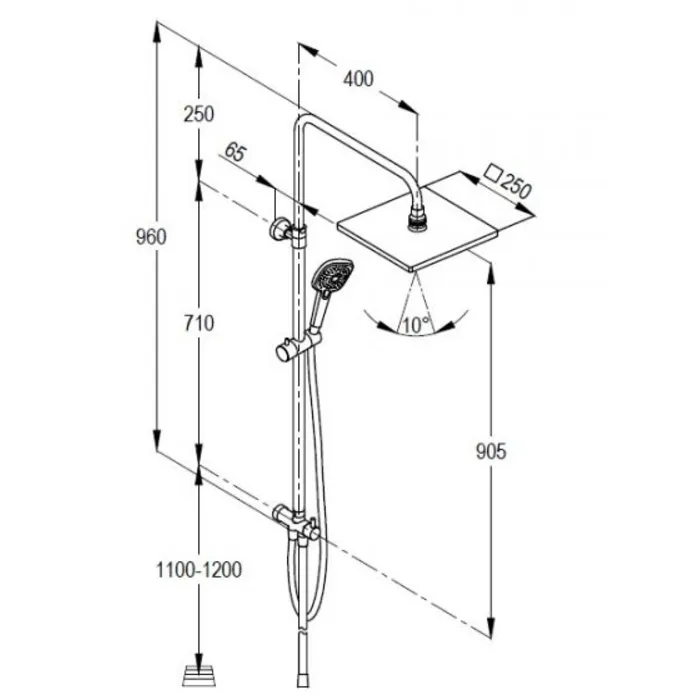 Kludi Rak Dual Shower System 960 mm ,RAK48041