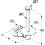 Kludi Rak Paper Roll Holder Chrome ,RAK25015