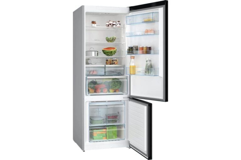 Bosch Series 4 free standing fridge with freezer at bottom Black stainless steel ,KGN56CX30U