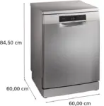 Bosh Series 8 Freestanding Dishwasher 60 cm 13 Persons Silver ,SMS8YDI82T