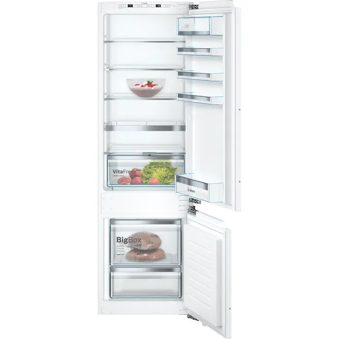 Bosch Series 6 built in fridge freezer with freezer at bottom flat hinge ,KIS87AF3E8