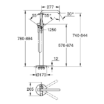 Grohe Essence Single-lever bath mixer 0.5 inch , floor mounted ,25248KF1