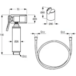 KLUDI RAK Brass shattaf with supreme hose 120 cm and wall bracket Rose Gold ,RAK 32002.RG1